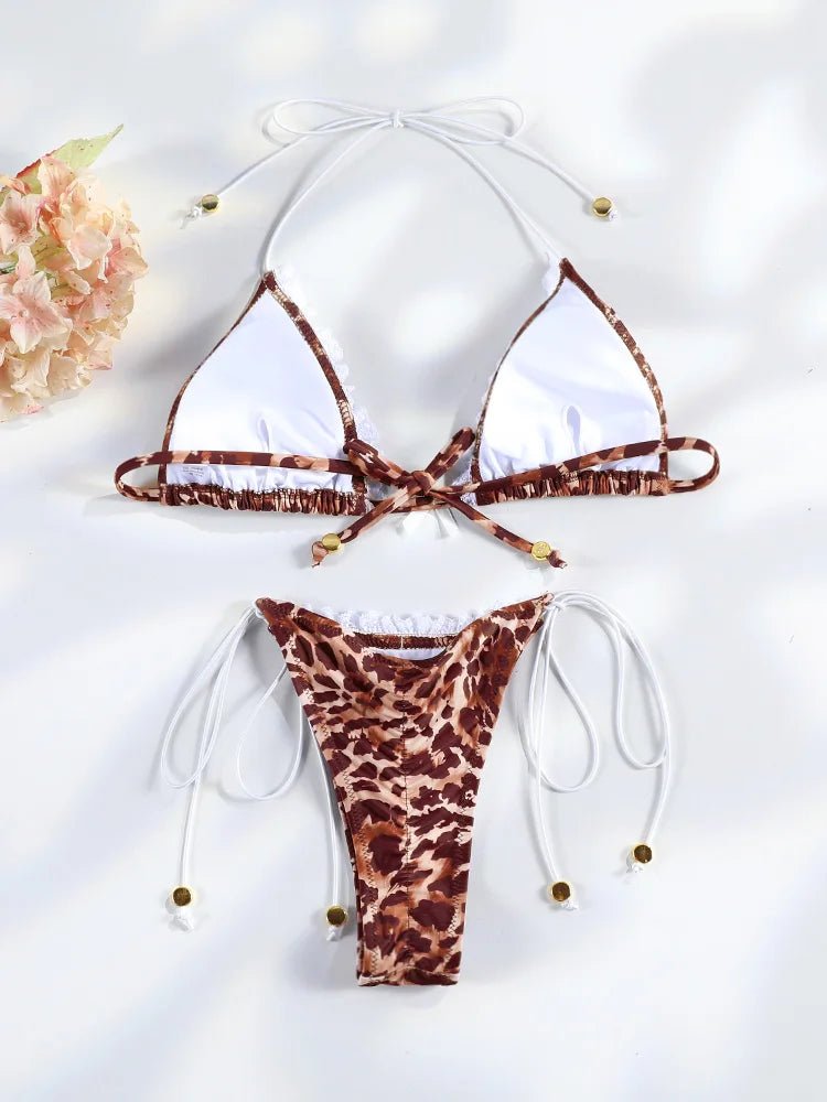 Women’s Floral Bikini with Trim — Image 26