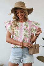 Floral Ruffled Sleeve Summer Top - StepByStep