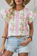 Floral Ruffled Sleeve Summer Top - StepByStep