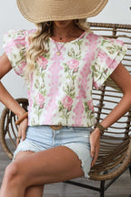 Floral Ruffled Sleeve Summer Top - StepByStep