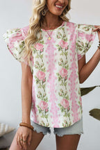 Floral Ruffled Sleeve Summer Top - StepByStep