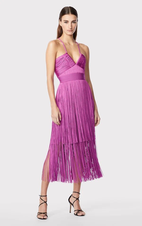 Fringe Bandage Dress With Suspender Straps For Women, Tribeca, BYMANYC New York. - StepByStep