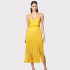 Fringe Bandage Dress With Suspender Straps For Women, Tribeca, BYMANYC New York. - StepByStep