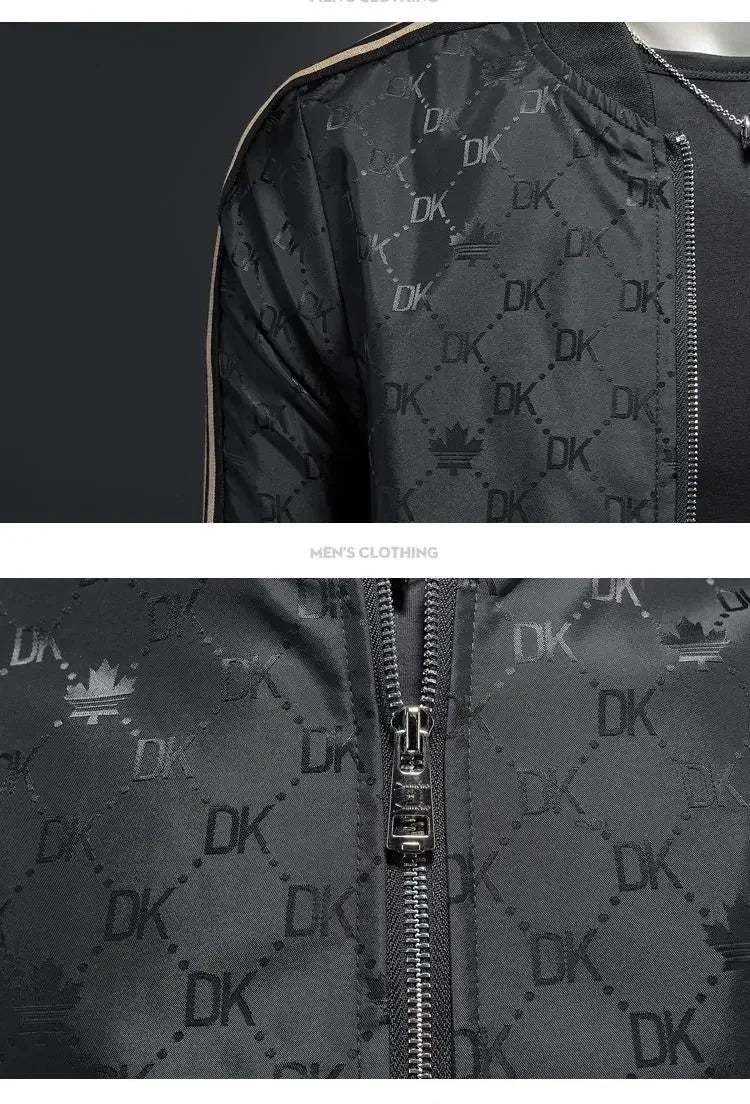 Giacca jacquard di alta qualità di lusso leggero Capispalla versatile a strisce belle da uomo Primavera Autunno Cappotto slim fit maschile di grandi dimensioni - StepByStepNow