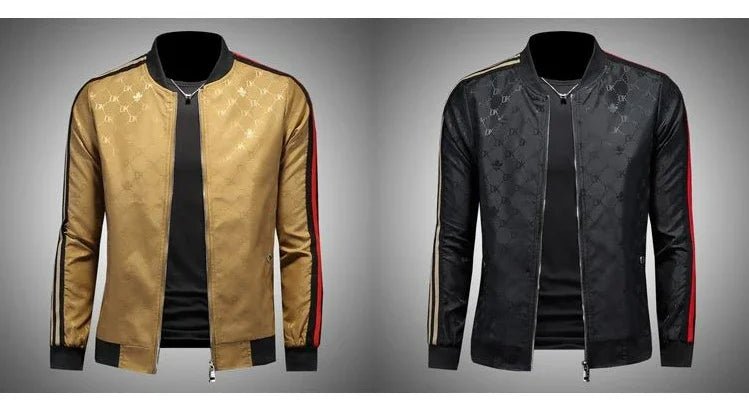 Giacca jacquard di alta qualità di lusso leggero Capispalla versatile a strisce belle da uomo Primavera Autunno Cappotto slim fit maschile di grandi dimensioni - StepByStepNow