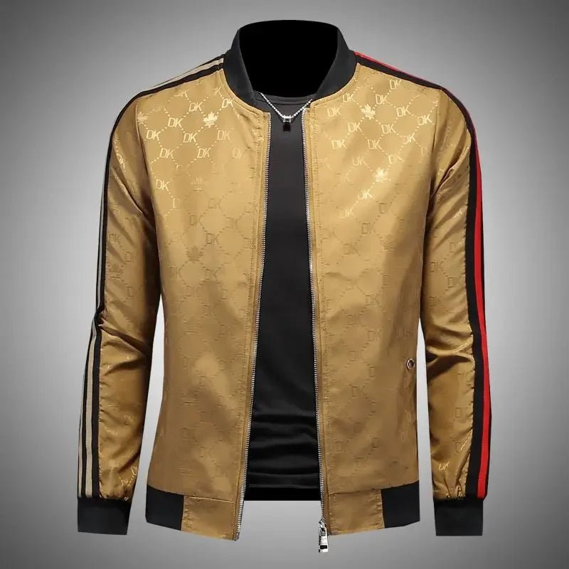 Giacca jacquard di alta qualità di lusso leggero Capispalla versatile a strisce belle da uomo Primavera Autunno Cappotto slim fit maschile di grandi dimensioni - StepByStepNow