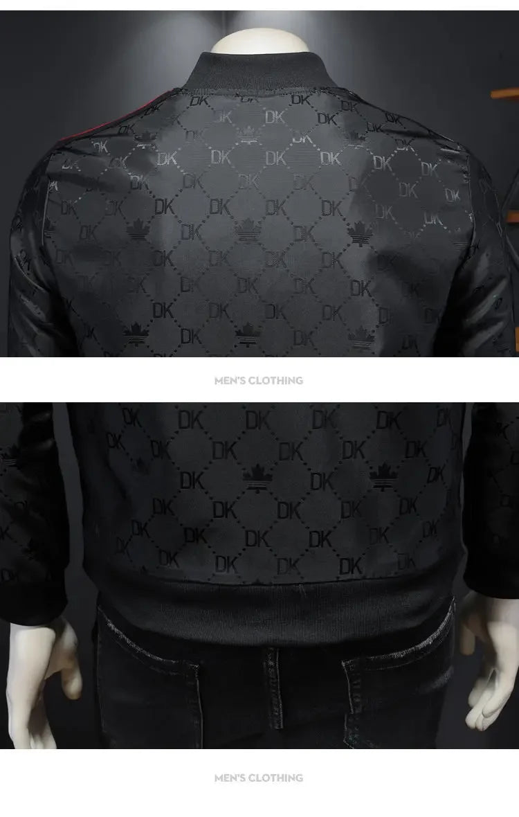 Giacca jacquard di alta qualità di lusso leggero Capispalla versatile a strisce belle da uomo Primavera Autunno Cappotto slim fit maschile di grandi dimensioni - StepByStepNow