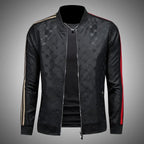 Giacca jacquard di alta qualità di lusso leggero Capispalla versatile a strisce belle da uomo Primavera Autunno Cappotto slim fit maschile di grandi dimensioni - StepByStepNow