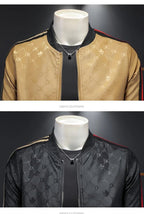 Giacca jacquard di alta qualità di lusso leggero Capispalla versatile a strisce belle da uomo Primavera Autunno Cappotto slim fit maschile di grandi dimensioni - StepByStepNow