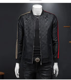 Giacca jacquard di alta qualità di lusso leggero Capispalla versatile a strisce belle da uomo Primavera Autunno Cappotto slim fit maschile di grandi dimensioni - StepByStepNow