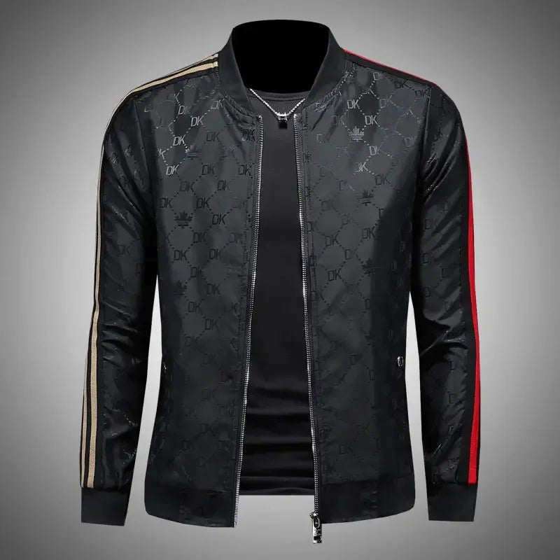 Giacca jacquard di alta qualità di lusso leggero Capispalla versatile a strisce belle da uomo Primavera Autunno Cappotto slim fit maschile di grandi dimensioni - StepByStepNow