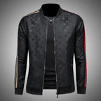 Giacca jacquard di alta qualità di lusso leggero Capispalla versatile a strisce belle da uomo Primavera Autunno Cappotto slim fit maschile di grandi dimensioni - StepByStepNow