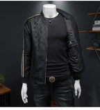 Giacca jacquard di alta qualità di lusso leggero Capispalla versatile a strisce belle da uomo Primavera Autunno Cappotto slim fit maschile di grandi dimensioni - StepByStepNow