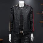 Giacca jacquard di alta qualità di lusso leggero Capispalla versatile a strisce belle da uomo Primavera Autunno Cappotto slim fit maschile di grandi dimensioni - StepByStepNow