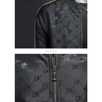 Giacca jacquard di alta qualità di lusso leggero Capispalla versatile a strisce belle da uomo Primavera Autunno Cappotto slim fit maschile di grandi dimensioni - StepByStepNow