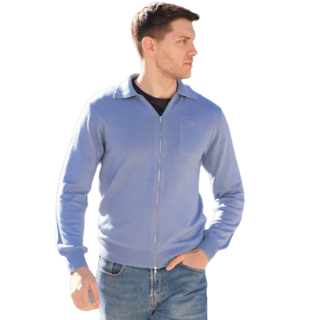 Giacca Uomo Misto Cashmere, Seta, Lana Merino Extrafine chiusura Zip - StepByStep