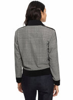 Glen Plaid Track Jacket With Side Tape Detail - StepByStep