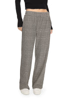 Glen Plaid Wide - Leg Track Pant With Side Tape Detail - StepByStep