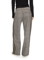 Glen Plaid Wide - Leg Track Pant With Side Tape Detail - StepByStep