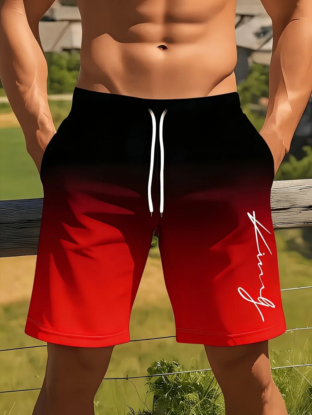 Gradient Color Graphic Men Beach Shorts 3D Print Shorts Casual Fashion Quick-Dry Pants Loose Swim Trunks Vacation Men's Clothes - StepByStepNow