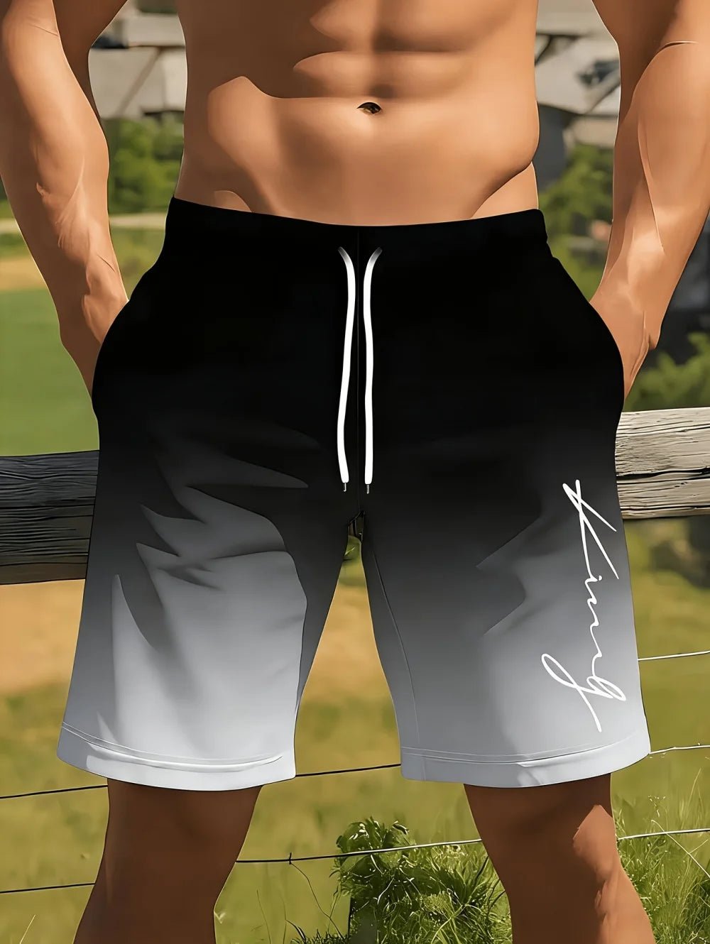 Gradient Color Graphic Men Beach Shorts 3D Print Shorts Casual Fashion Quick-Dry Pants Loose Swim Trunks Vacation Men's Clothes - StepByStepNow