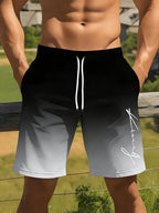 Gradient Color Graphic Men Beach Shorts 3D Print Shorts Casual Fashion Quick-Dry Pants Loose Swim Trunks Vacation Men's Clothes - StepByStepNow