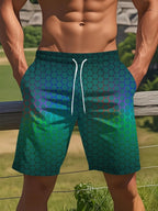 Gradient Color Graphic Men Beach Shorts 3D Print Shorts Casual Fashion Quick-Dry Pants Loose Swim Trunks Vacation Men's Clothes - StepByStepNow