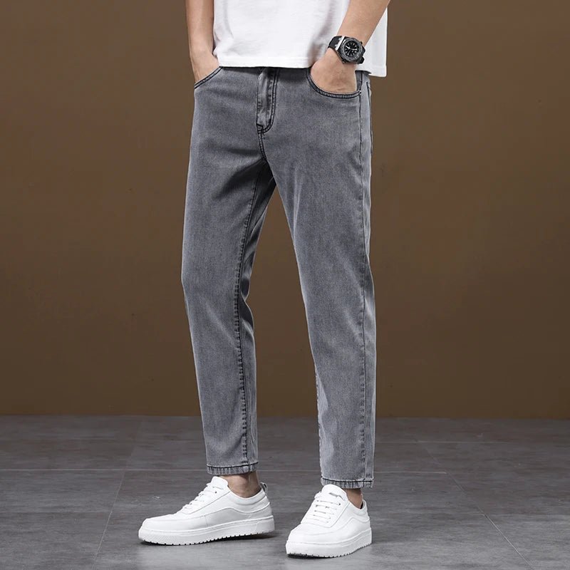 High Quality 2026 New Trendy Nine Point Ankle Jeans for Men Trendy Brand Versatile Spring Summer Tight Slimming Stretch Pants - StepByStepNow