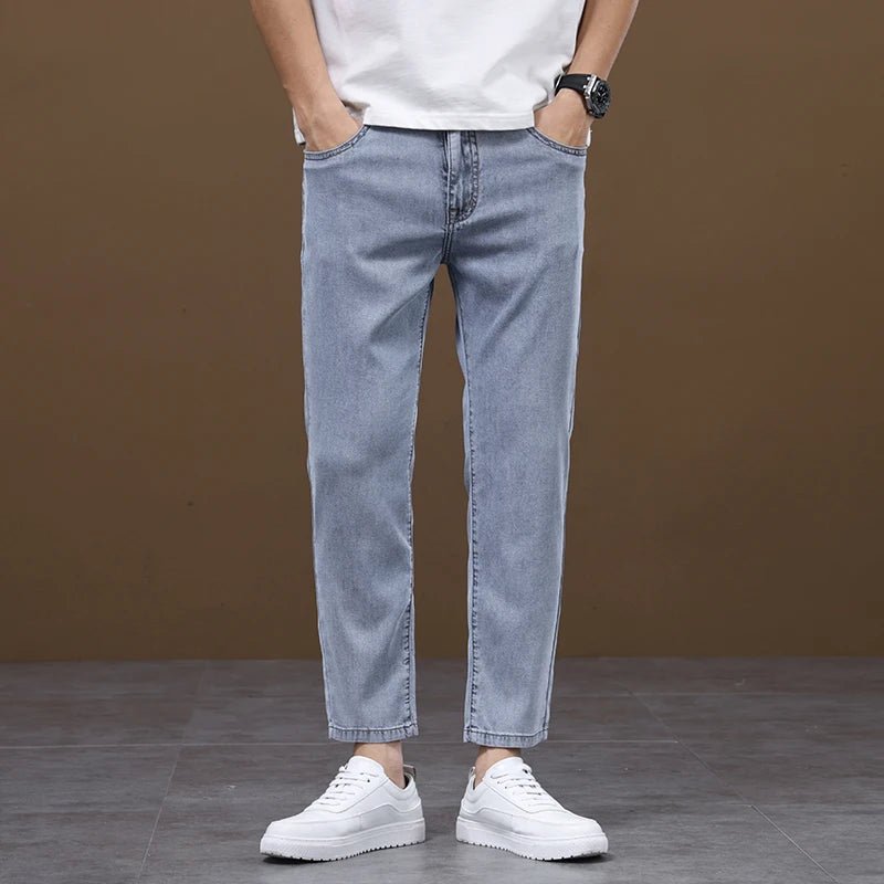 High Quality 2026 New Trendy Nine Point Ankle Jeans for Men Trendy Brand Versatile Spring Summer Tight Slimming Stretch Pants - StepByStepNow