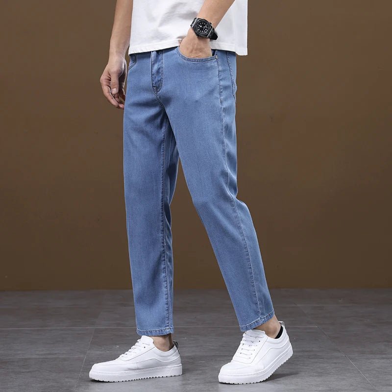 High Quality 2026 New Trendy Nine Point Ankle Jeans for Men Trendy Brand Versatile Spring Summer Tight Slimming Stretch Pants - StepByStepNow