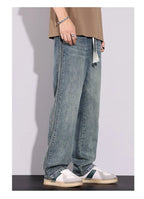 High Quality 2026 Spring Summer Cotton Jeans Men Straight Leg Loose Casual Pants Korean Version Trendy Versatile Trousers - StepByStepNow