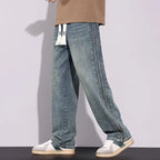 High Quality 2026 Spring Summer Cotton Jeans Men Straight Leg Loose Casual Pants Korean Version Trendy Versatile Trousers - StepByStepNow
