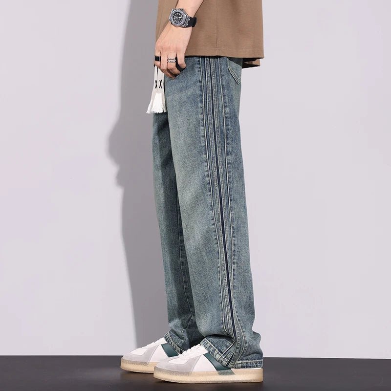 High Quality 2026 Spring Summer Cotton Jeans Men Straight Leg Loose Casual Pants Korean Version Trendy Versatile Trousers - StepByStepNow
