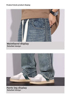 High Quality 2026 Spring Summer Cotton Jeans Men Straight Leg Loose Casual Pants Korean Version Trendy Versatile Trousers - StepByStepNow