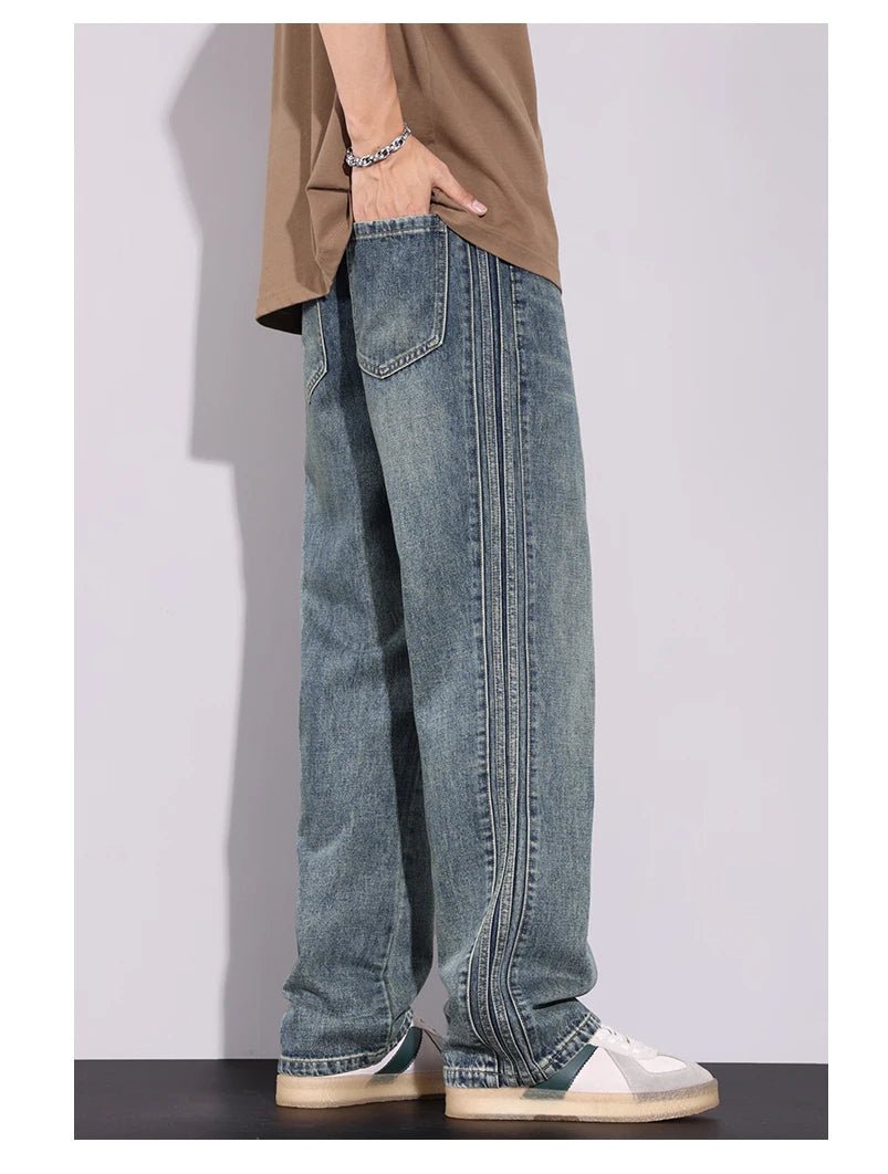 High Quality 2026 Spring Summer Cotton Jeans Men Straight Leg Loose Casual Pants Korean Version Trendy Versatile Trousers - StepByStepNow