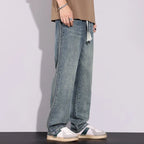 High Quality 2026 Spring Summer Cotton Jeans Men Straight Leg Loose Casual Pants Korean Version Trendy Versatile Trousers - StepByStepNow