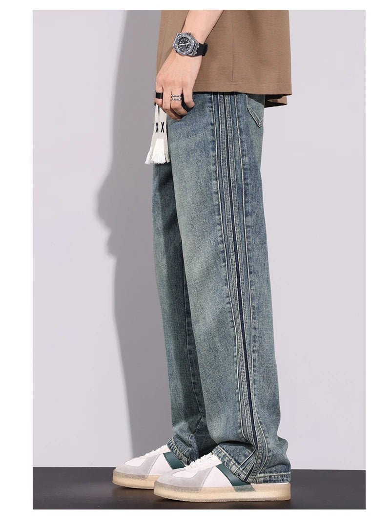 High Quality 2026 Spring Summer Cotton Jeans Men Straight Leg Loose Casual Pants Korean Version Trendy Versatile Trousers - StepByStepNow