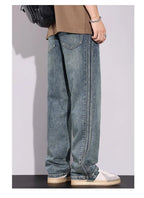 High Quality 2026 Spring Summer Cotton Jeans Men Straight Leg Loose Casual Pants Korean Version Trendy Versatile Trousers - StepByStepNow