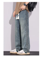 High Quality 2026 Spring Summer Cotton Jeans Men Straight Leg Loose Casual Pants Korean Version Trendy Versatile Trousers - StepByStepNow