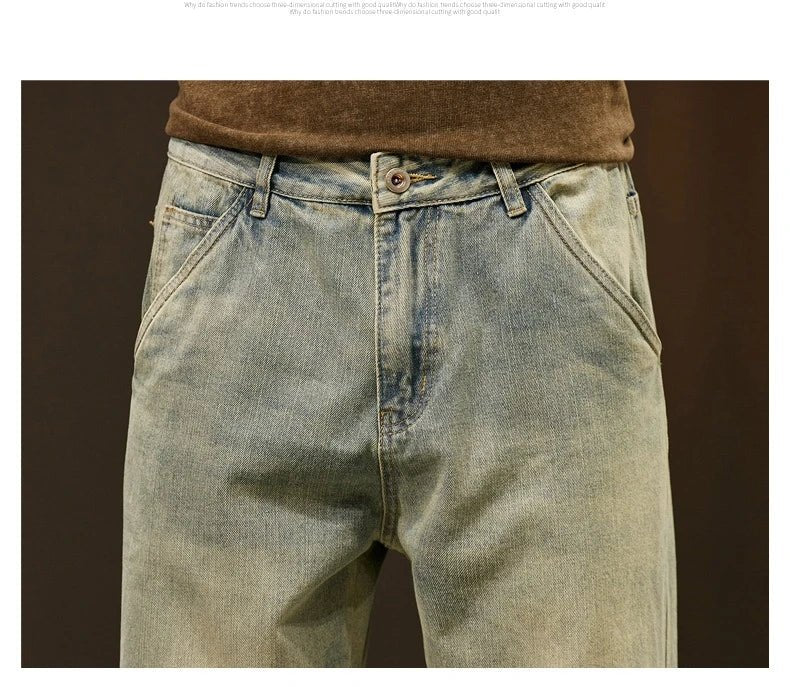 High Quality Cotton Jeans High Quality Loose Harem Pants Fashion Baggy Casual Outdoor Work Denim Pants Brand Men's Clothing - StepByStepNow