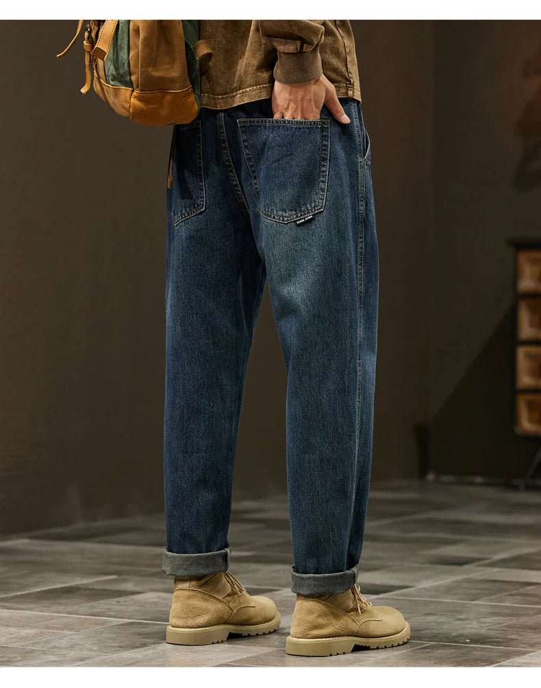 High Quality Cotton Jeans High Quality Loose Harem Pants Fashion Baggy Casual Outdoor Work Denim Pants Brand Men's Clothing - StepByStepNow