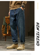 High Quality Cotton Jeans High Quality Loose Harem Pants Fashion Baggy Casual Outdoor Work Denim Pants Brand Men's Clothing - StepByStepNow