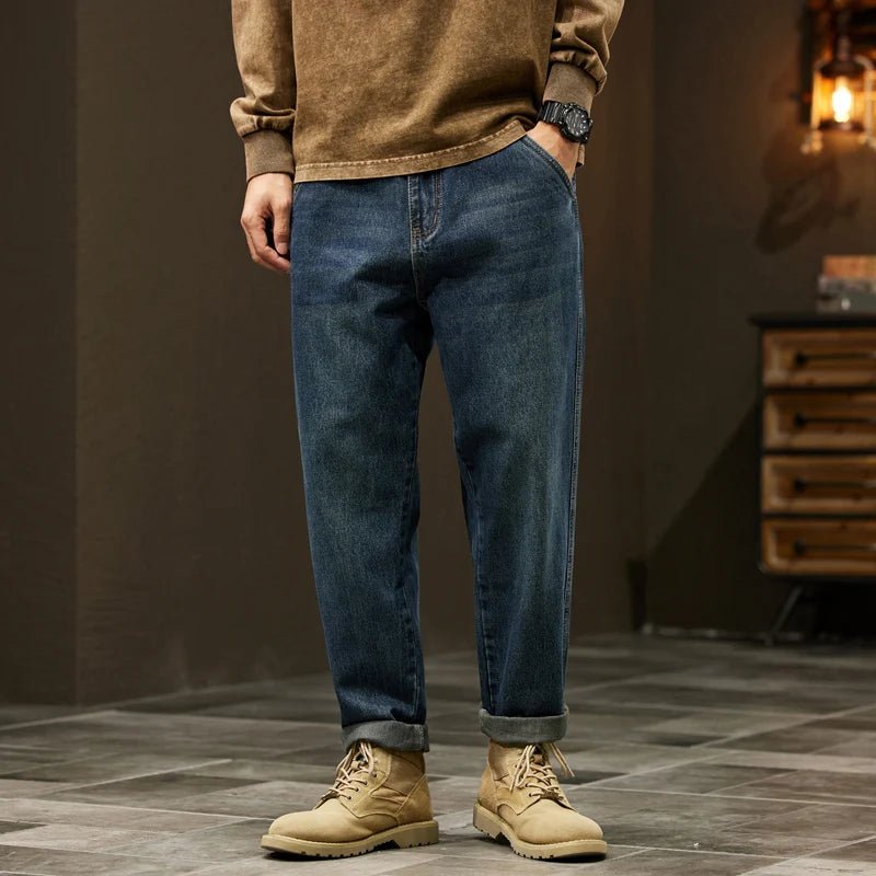 High Quality Cotton Jeans High Quality Loose Harem Pants Fashion Baggy Casual Outdoor Work Denim Pants Brand Men's Clothing - StepByStepNow
