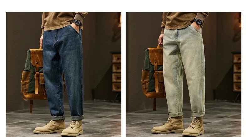 High Quality Cotton Jeans High Quality Loose Harem Pants Fashion Baggy Casual Outdoor Work Denim Pants Brand Men's Clothing - StepByStepNow