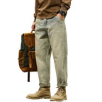 High Quality Cotton Jeans High Quality Loose Harem Pants Fashion Baggy Casual Outdoor Work Denim Pants Brand Men's Clothing - StepByStepNow