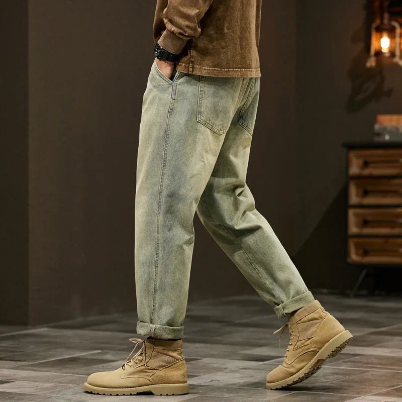 High Quality Cotton Jeans High Quality Loose Harem Pants Fashion Baggy Casual Outdoor Work Denim Pants Brand Men's Clothing - StepByStepNow