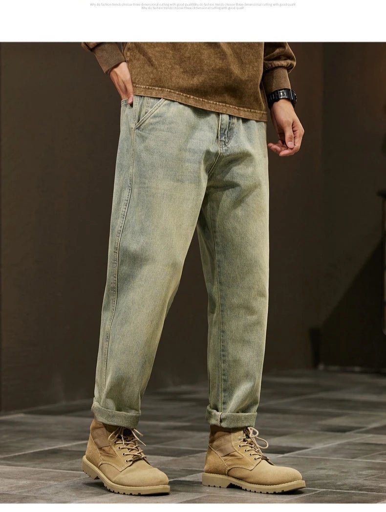 High Quality Cotton Jeans High Quality Loose Harem Pants Fashion Baggy Casual Outdoor Work Denim Pants Brand Men's Clothing - StepByStepNow