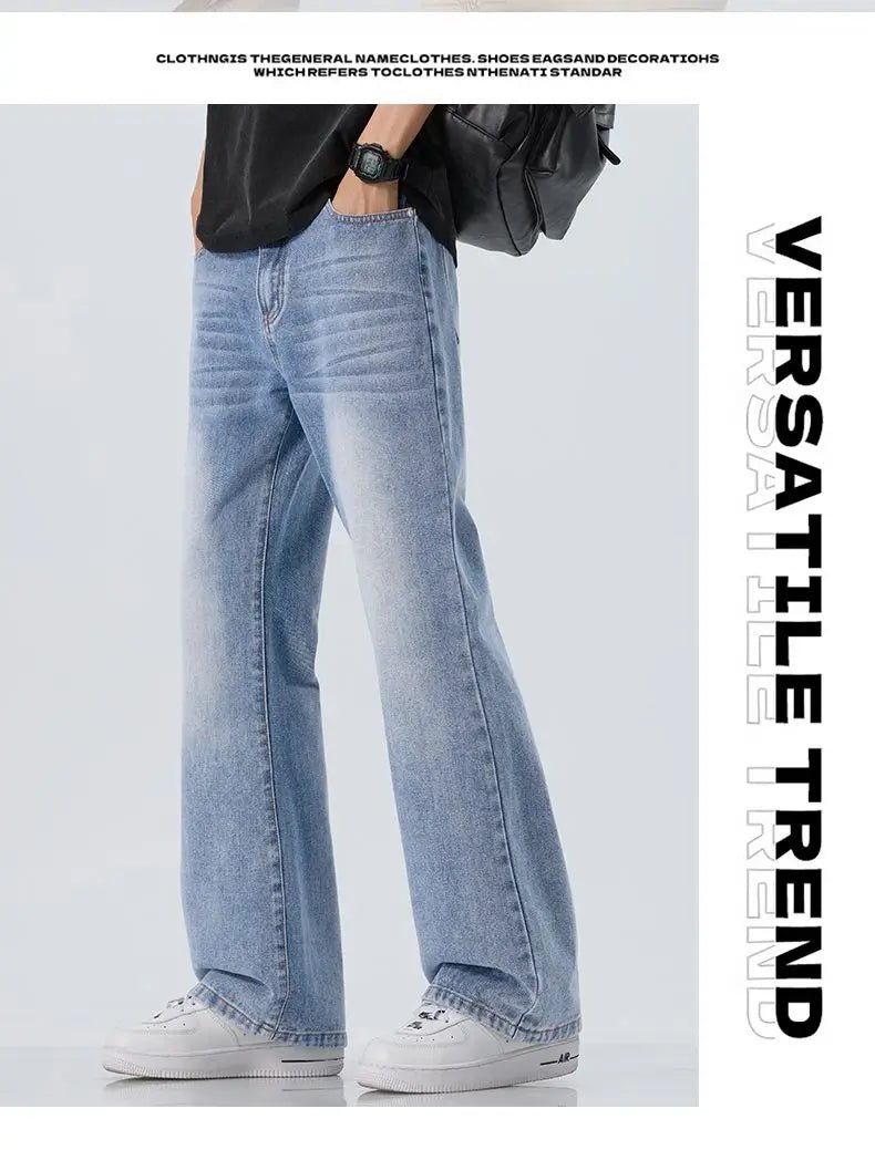 High Quality Korean Summer New Men's Loose Stretch Jeans Fashion Casual Stretch Straight - leg Denim Pants Male Causal Versatile - StepByStepNow