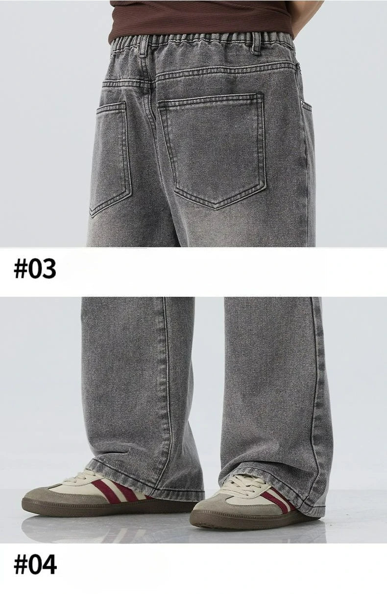 High Quality Korean Summer New Men's Loose Stretch Jeans Fashion Casual Stretch Straight - leg Denim Pants Male Causal Versatile - StepByStepNow