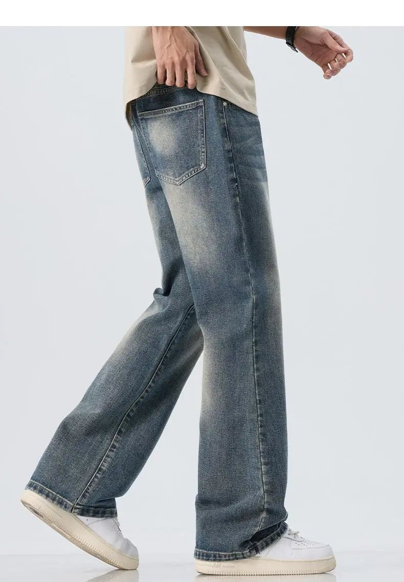 High Quality Korean Summer New Men's Loose Stretch Jeans Fashion Casual Stretch Straight - leg Denim Pants Male Causal Versatile - StepByStepNow
